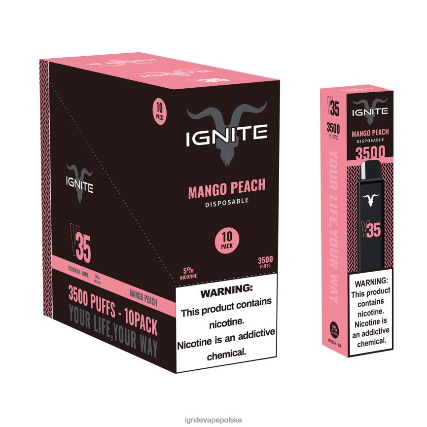 Ignite Vape Opinie | IGNITE V35 vape pen 10 szt mango brzoskwinia 0648NZ124